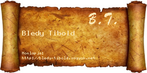 Bledy Tibold névjegykártya